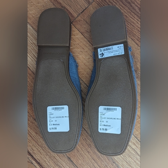 NWOB Lucky Brand Colley Sherling blue textile upper w/cute pattern & frayed - Picture 7 of 7